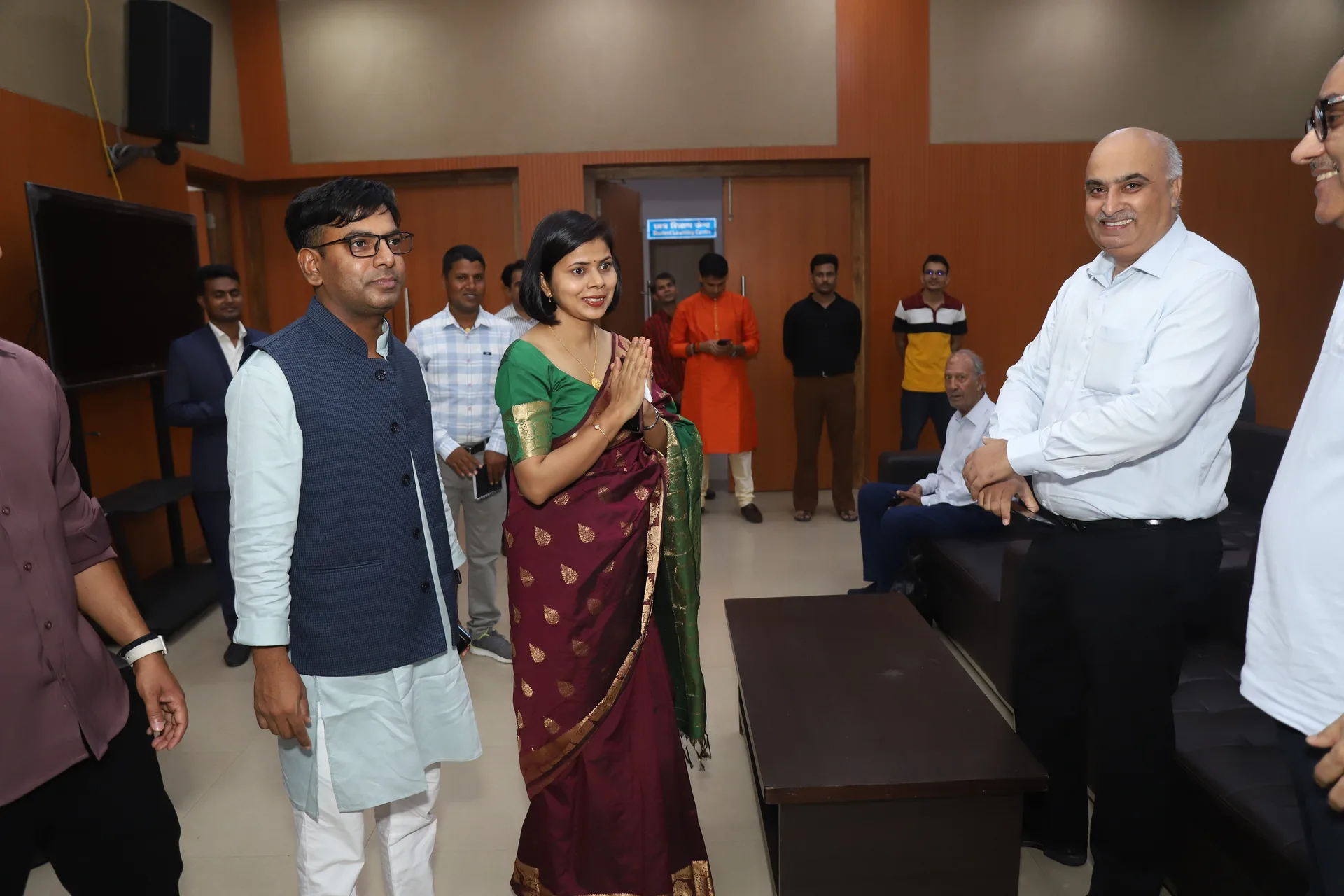 Welcoming guests to Hansraj College