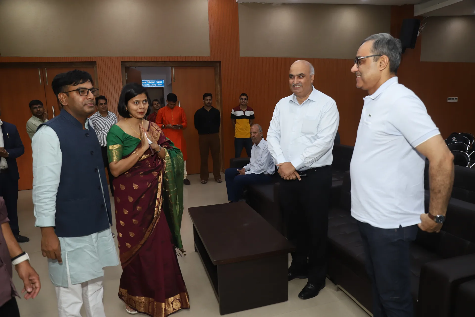 Welcoming guests to Hansraj College