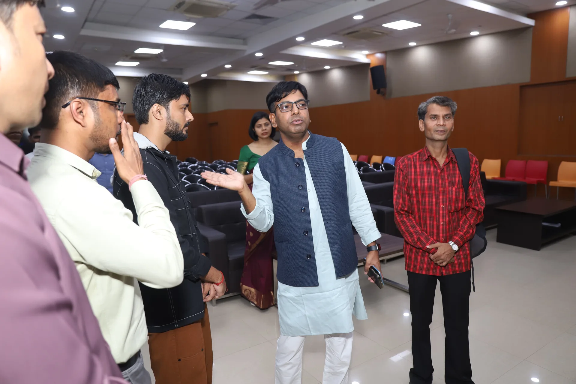 Welcoming guests to Hansraj College